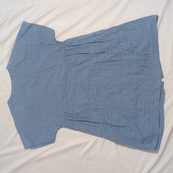 Madewell Button-Front V-Neck Mini Dress, Color Tranquil Lake Size M - Picture 6 of 16